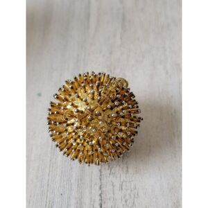 Mini golden spiked bead sequin ball ornament Xmas decor